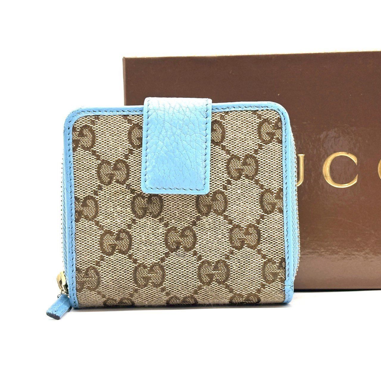 爽やかに纏う大人可愛さ】 GUCCI グッチ 二つ折り財布 コンパクト
