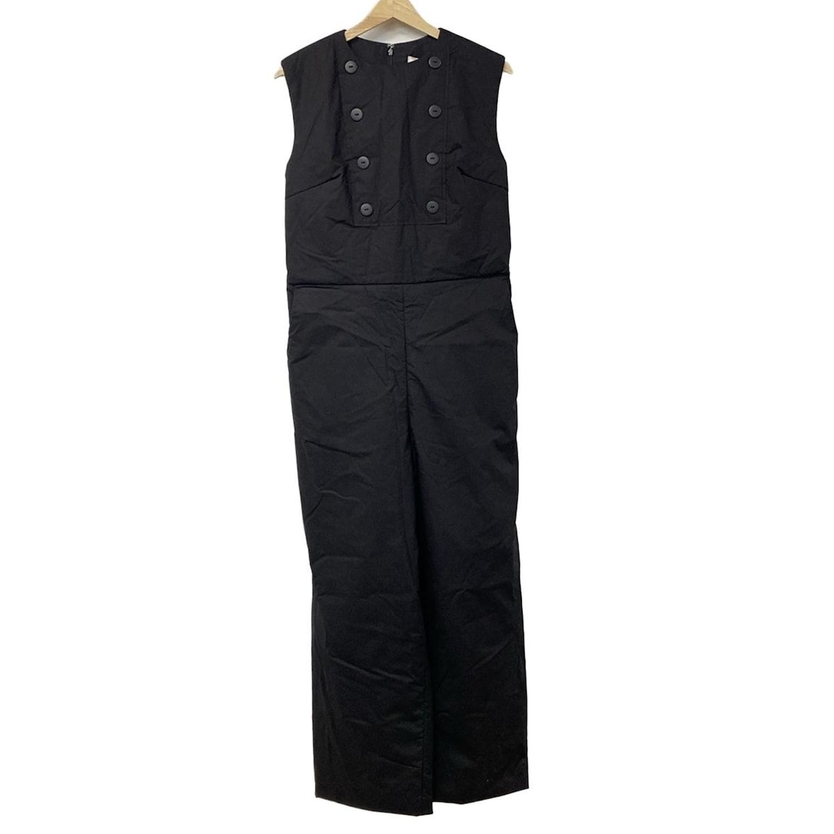 BORDERS at BALCONY オールインワン 36サイズ 黒 「BORDERS at BALCONY」 ストライプ柄オールインワン 36 ブラック レディース