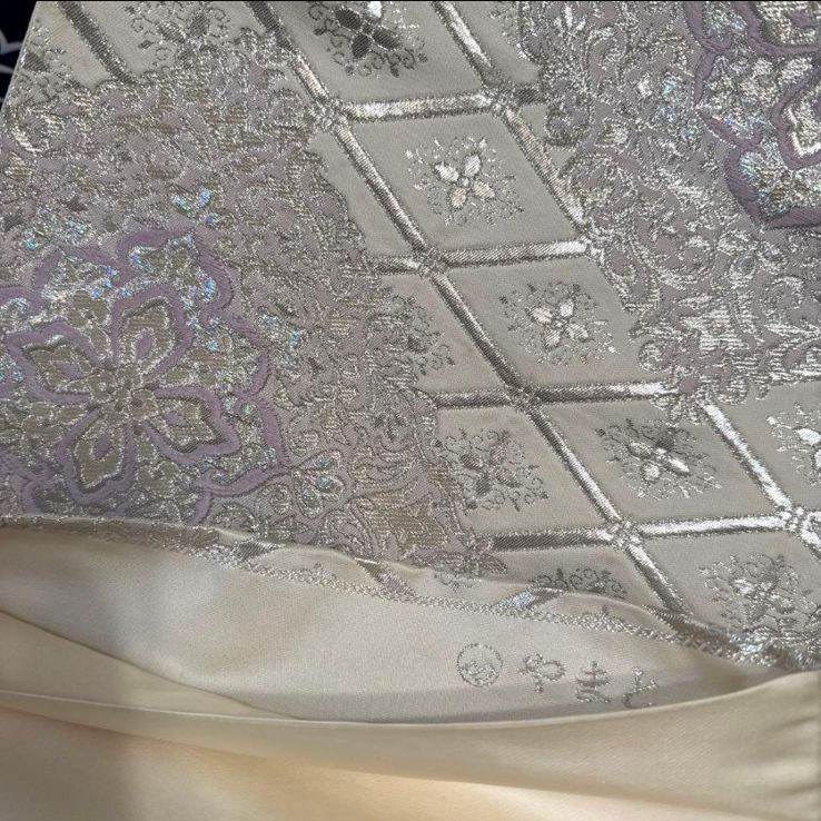 振袖フルセット(7点)・濃紺・古典柄・飛鶴・花鳥文・手描き・京友禅・正絹 濃紺 振袖フルセット(4点)セット 袋帯・長襦袢・半衿・古典柄 鶴文様