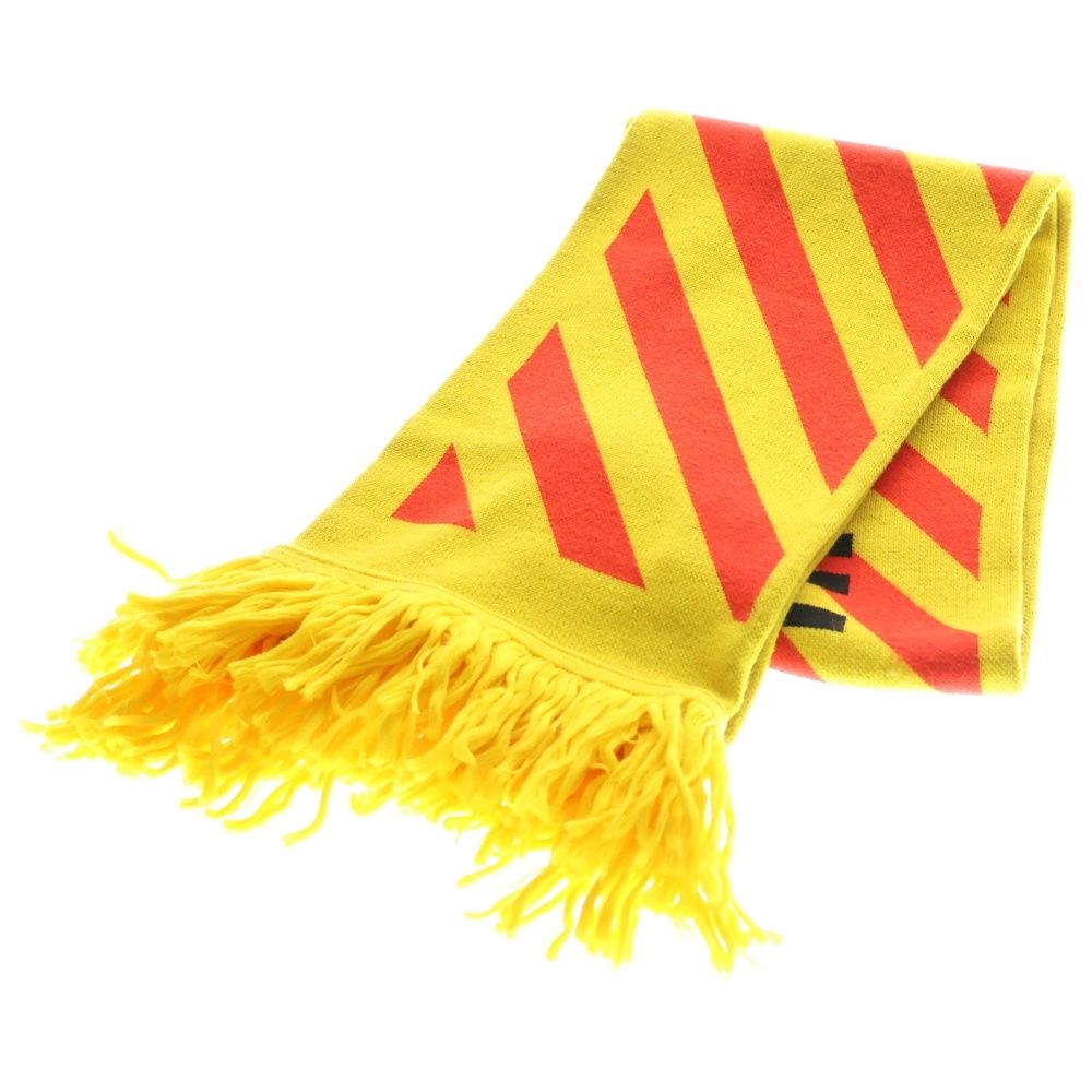 OFF-WHITE オフホワイト ARROWS REVERSIBLE SCARF アローズ リバーシブル スカーフ フリンジマフラー イエロー レッド