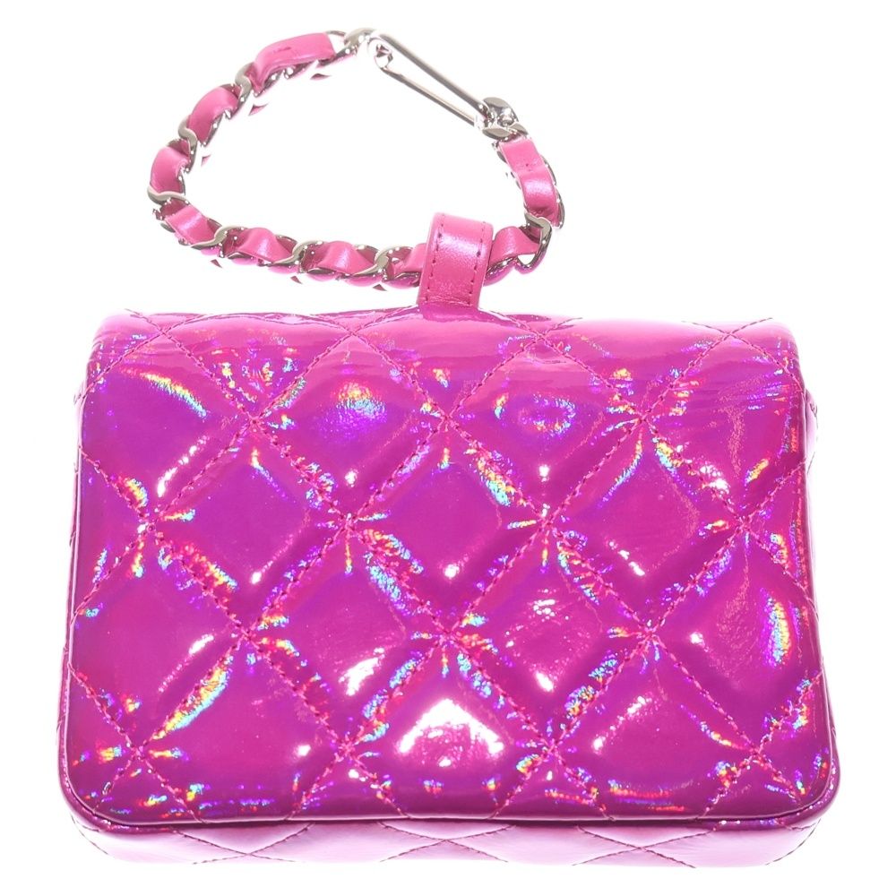 CHANEL シャネル 24C メタリックマトラッセチャームバッグ パテントレザー ピンク