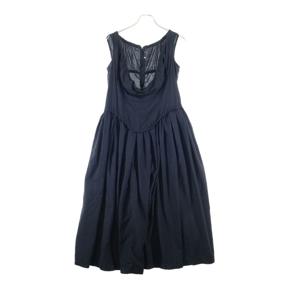 COMME des GARCONS COMME des GARCONS コムデギャルソンコムデギャルソン 18SS ギャザー ノースリーブ ロングワンピース ブラック レディース RA-A002