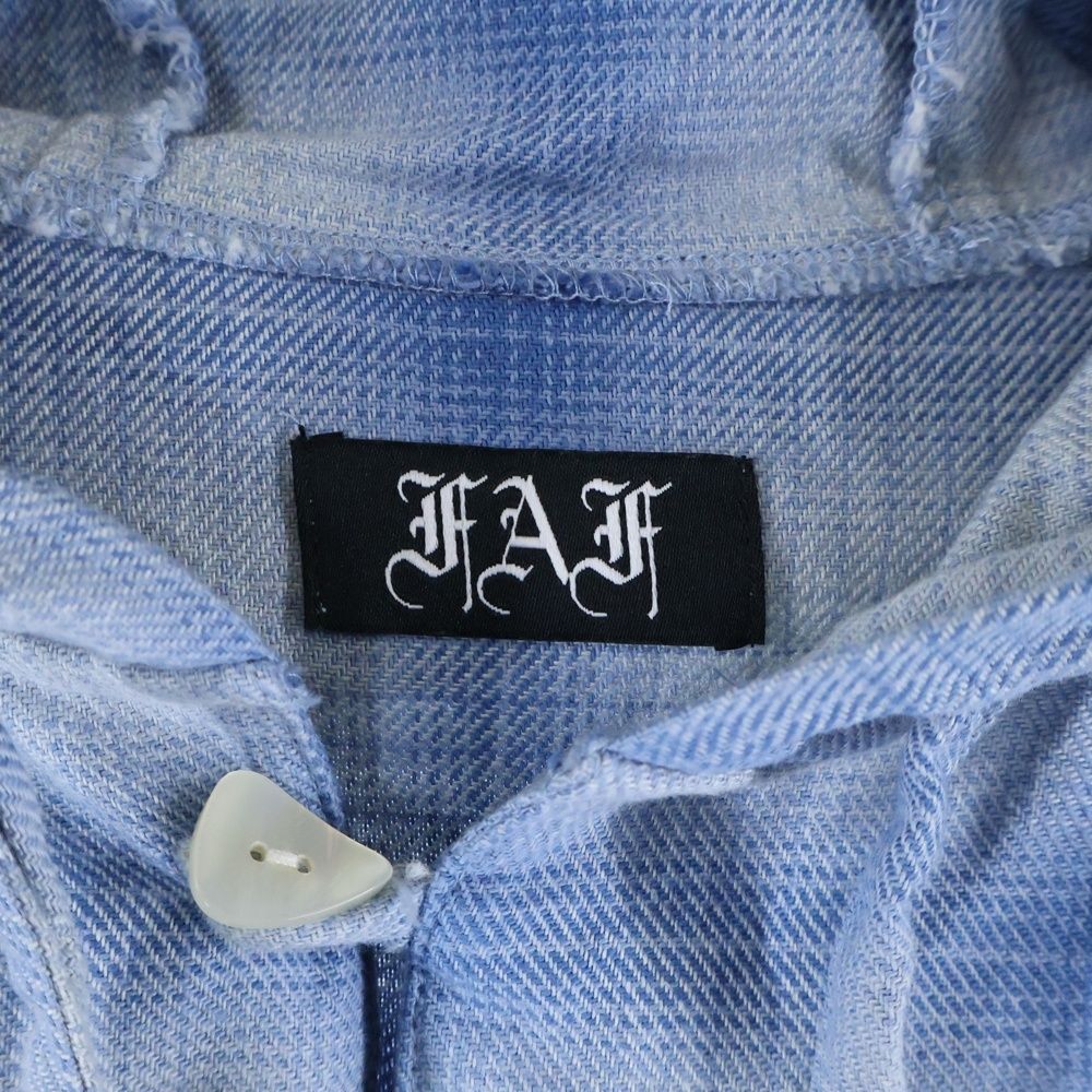 FAF/Fake As Flowers エフエーエフ/フェイクアズフラワーズ MEXICAN SHJIRTS PARKA メキシカンシャツパーカー チェック柄 コットンアノラック ブルー/ホワイト 3121101 FAF/Fake As Flowers (エフエーエフ/フェイクアズフラワーズ) MEXICAN