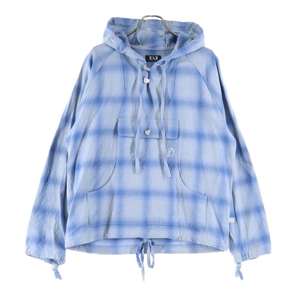 FAF/Fake As Flowers エフエーエフ/フェイクアズフラワーズ MEXICAN SHJIRTS PARKA メキシカンシャツパーカー チェック柄 コットンアノラック ブルー/ホワイト 3121101 FAF/Fake As Flowers (エフエーエフ/フェイクアズフラワーズ) MEXICAN