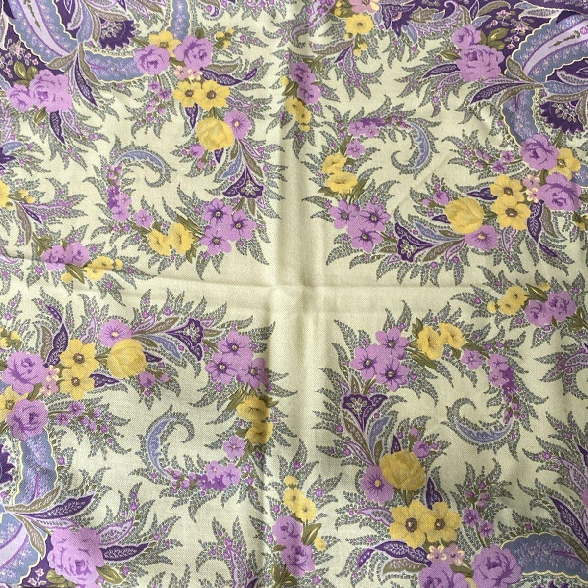 ETRO(エトロ) ストール(ショール)美品 - カーキ×パープル×マルチ 花柄