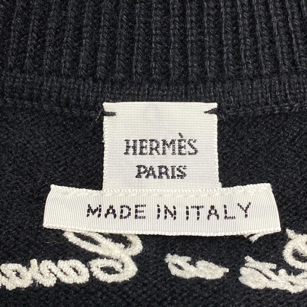 HERMES(エルメス) ワンピース サイズ40 M レディース - 黒×白 長袖