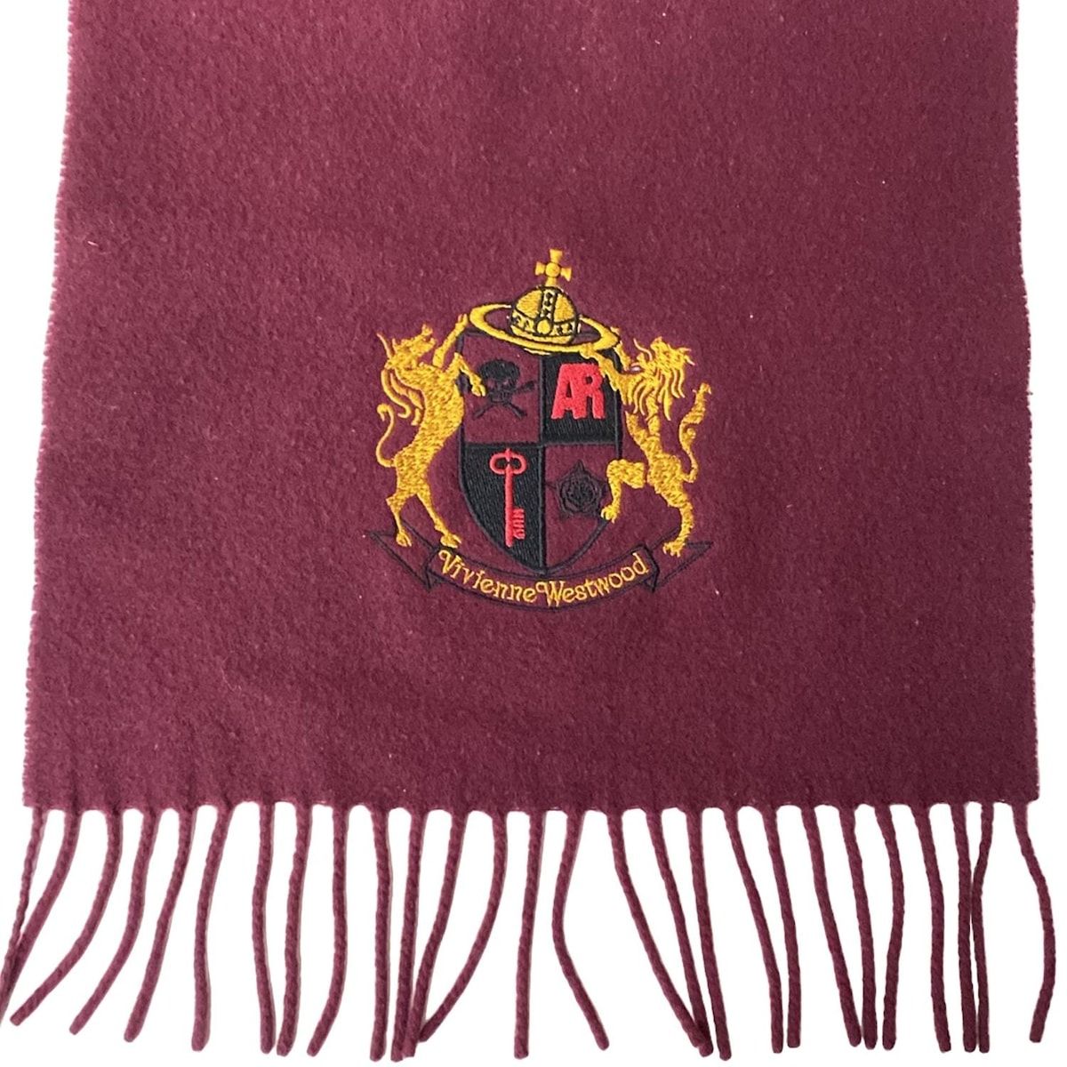 Vivienne Westwood マフラー ボルドー ウール ロゴ刺繍 EMBROIDERED
