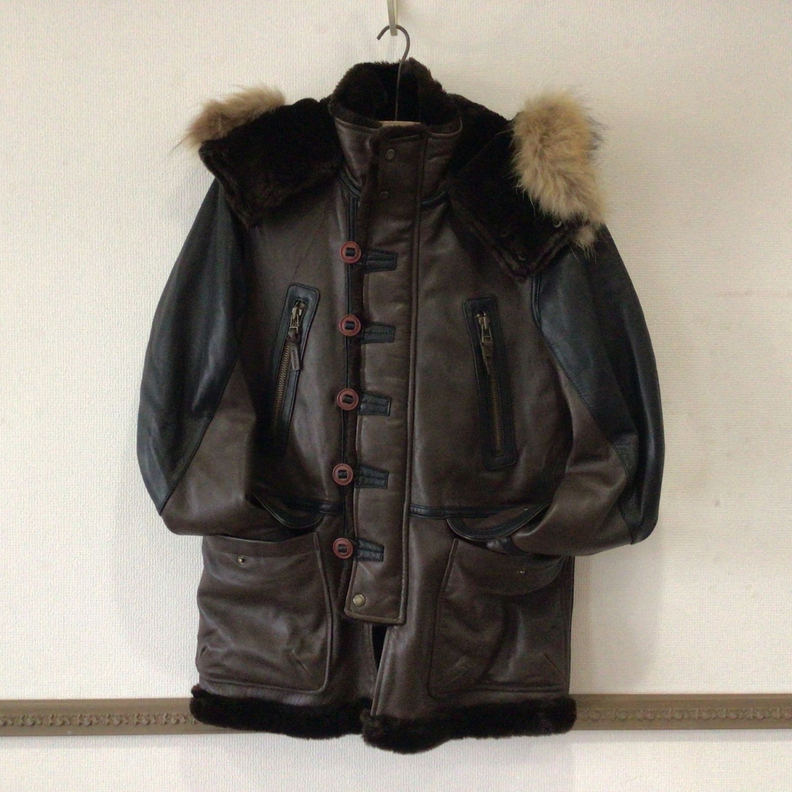 11156 AVIREX アヴィレックス ラムレザー B-7 アラスカコート 羊革