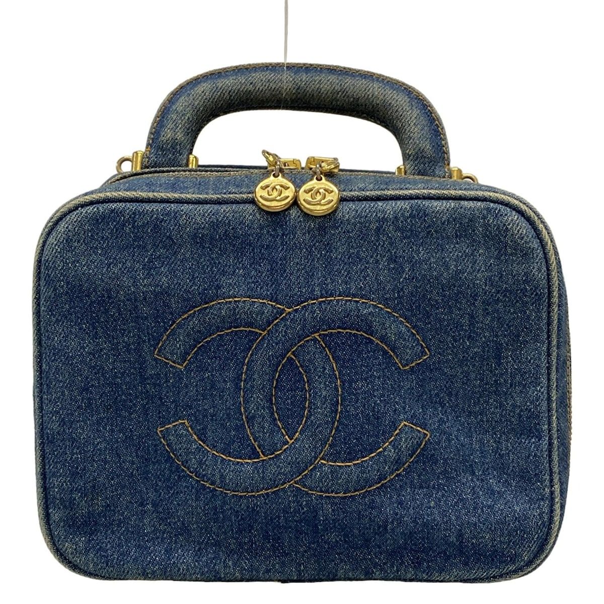 CHANEL(シャネル) バニティバッグ - ブルー ゴールド金具/ショルダー