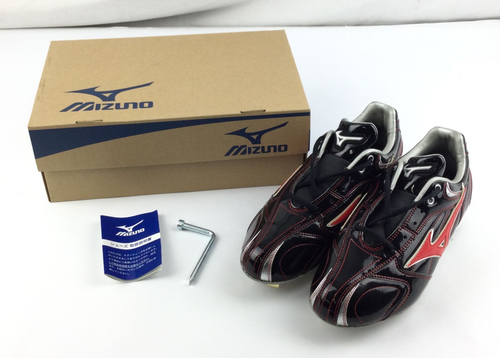 MIZUNO ミズノ 26.0cm 2km72200 ブラック レッド 金具 スパイク シューズ スポーツ 野球 箱入り t1527-F