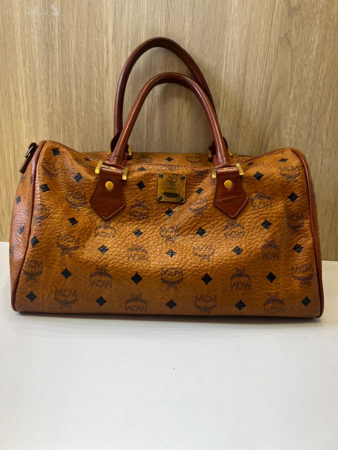 中古品】 MCMエムシーエム ヴィセトス ボストンバッグ ハンドバッグ