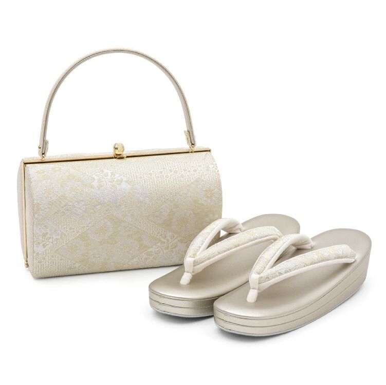 草履バッグ セット フリーサイズ 金 ゴールド 着物 帯地 留袖 紋付き 色無地 訪問着 附下 バッグ 和装 フォーマル 入学式 卒業式 草履バック zouribag 00010