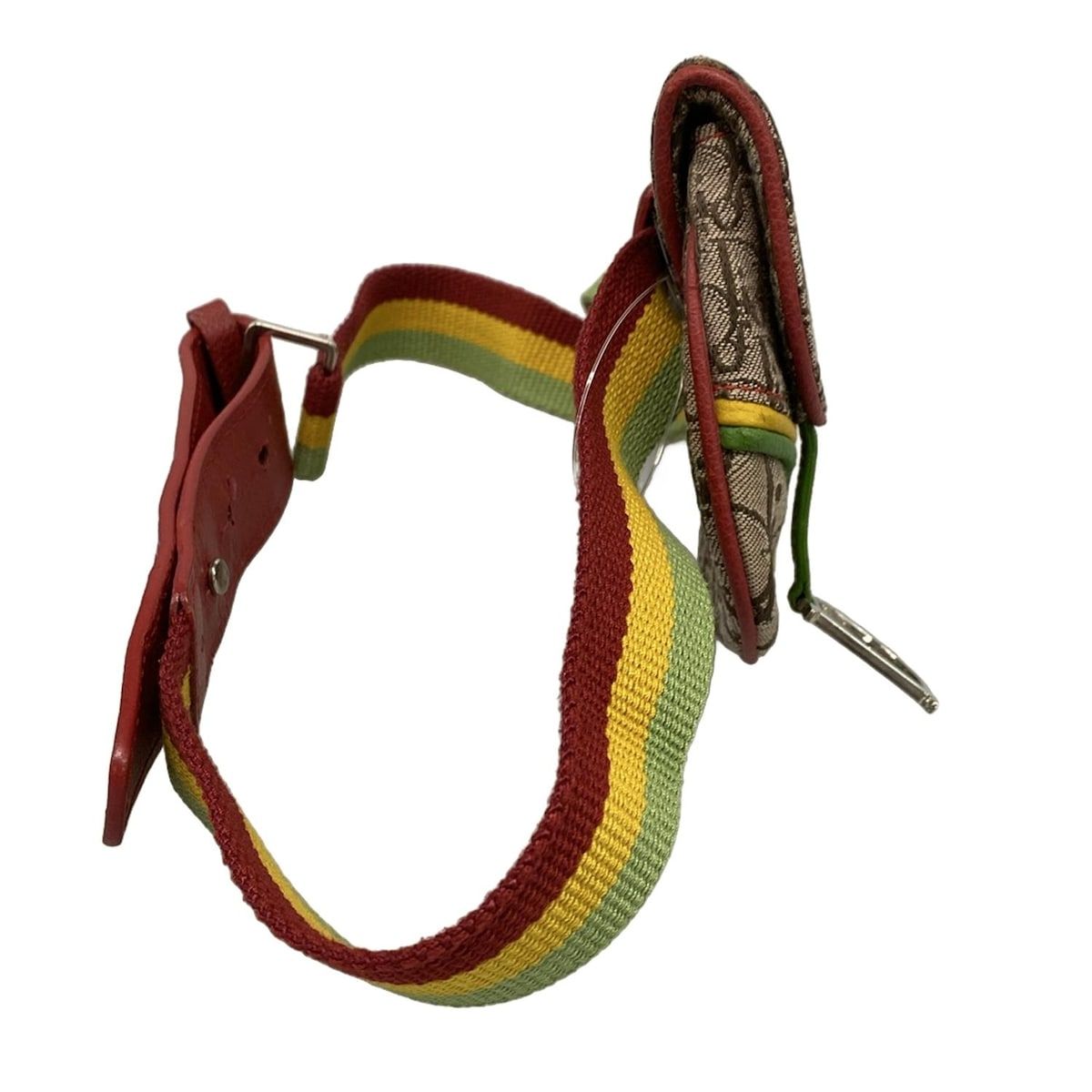 DIOR ChristianDior ディオール クリスチャンディオール ウエストポーチ サドルバッグ ラスタ ベージュ×カーキ×マルチ レザー