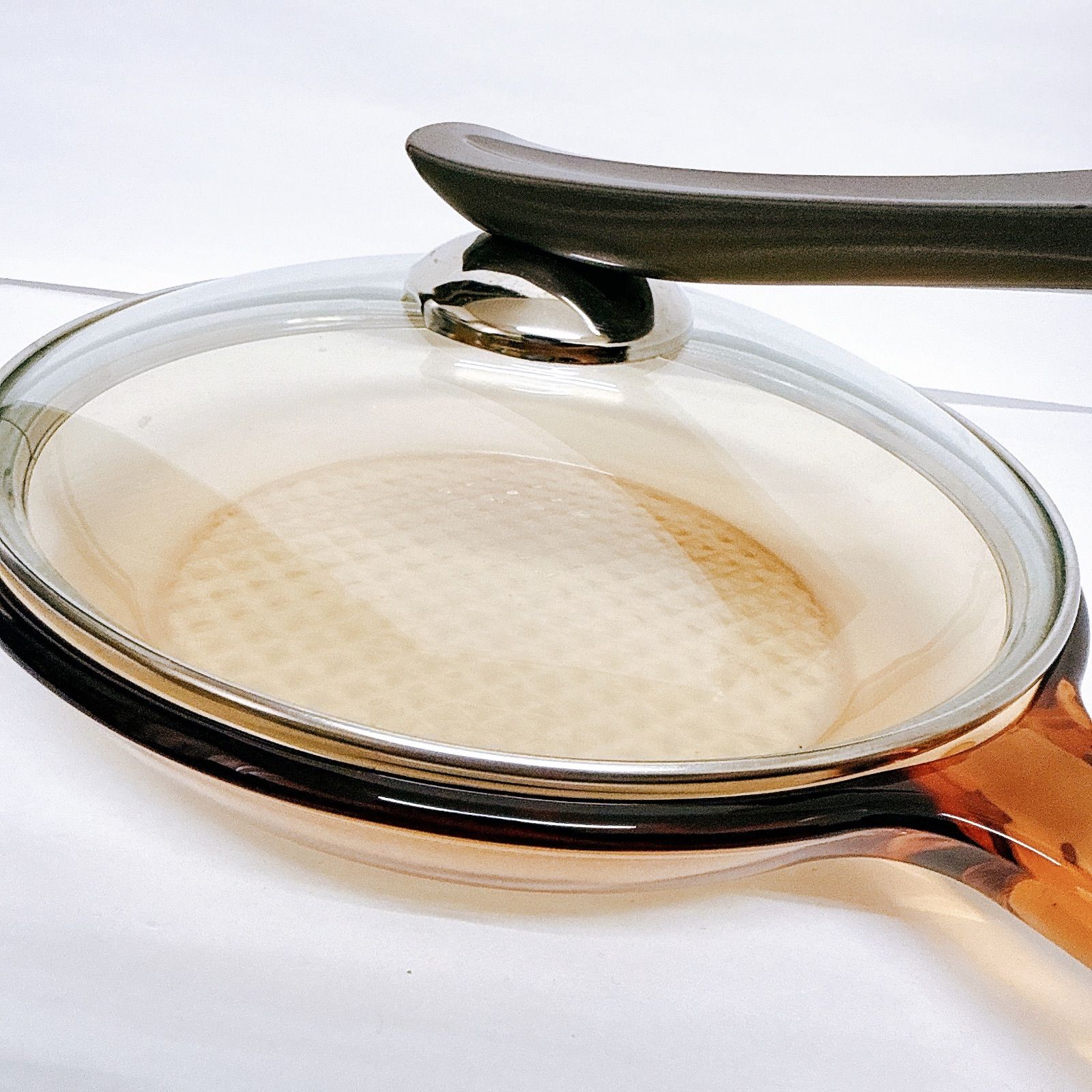 VISION フランス製 ☆耐熱ガラス フライパン 25cm 蓋付き - メルカリ