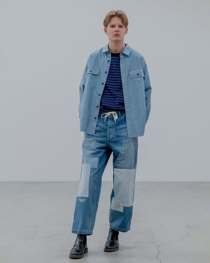 uniform experiment PATCHWORKED DENIM WIDE-FITJEANS デニム