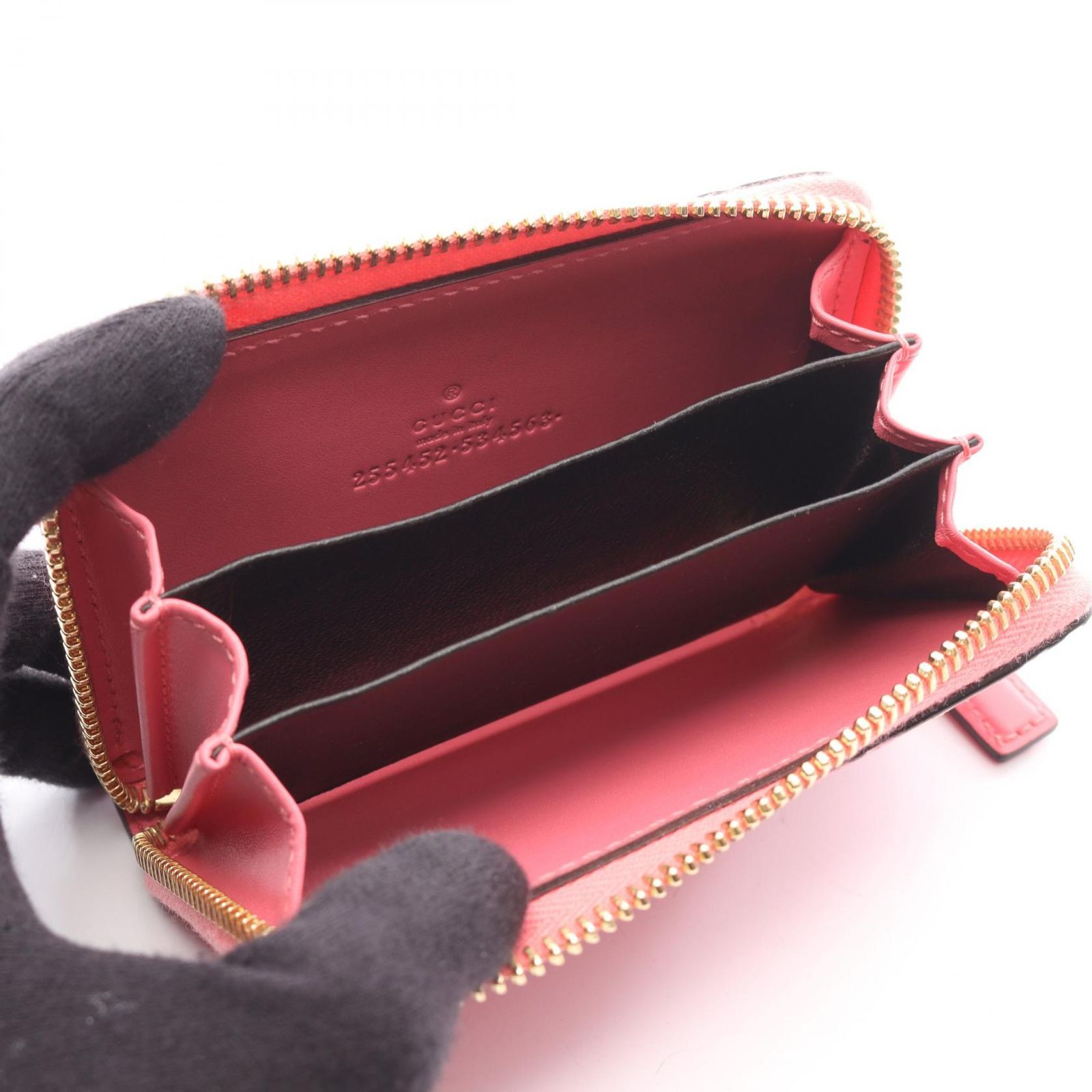 グッチ GUCCI コインケース グッチシマ 255452 ピンク レザー