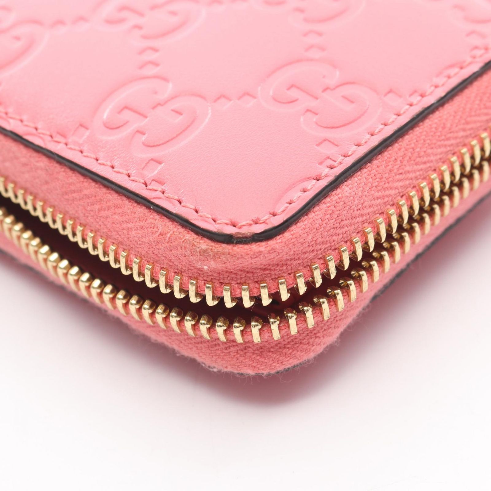 グッチ GUCCI コインケース グッチシマ 255452 ピンク レザー