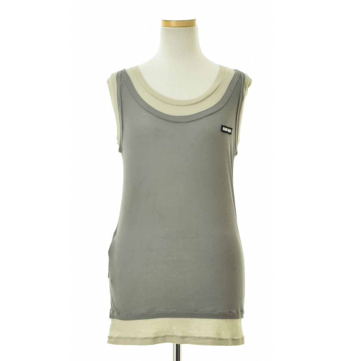 MIUMIU MJT668 S231 11QG リブ ジャージータンクトップ