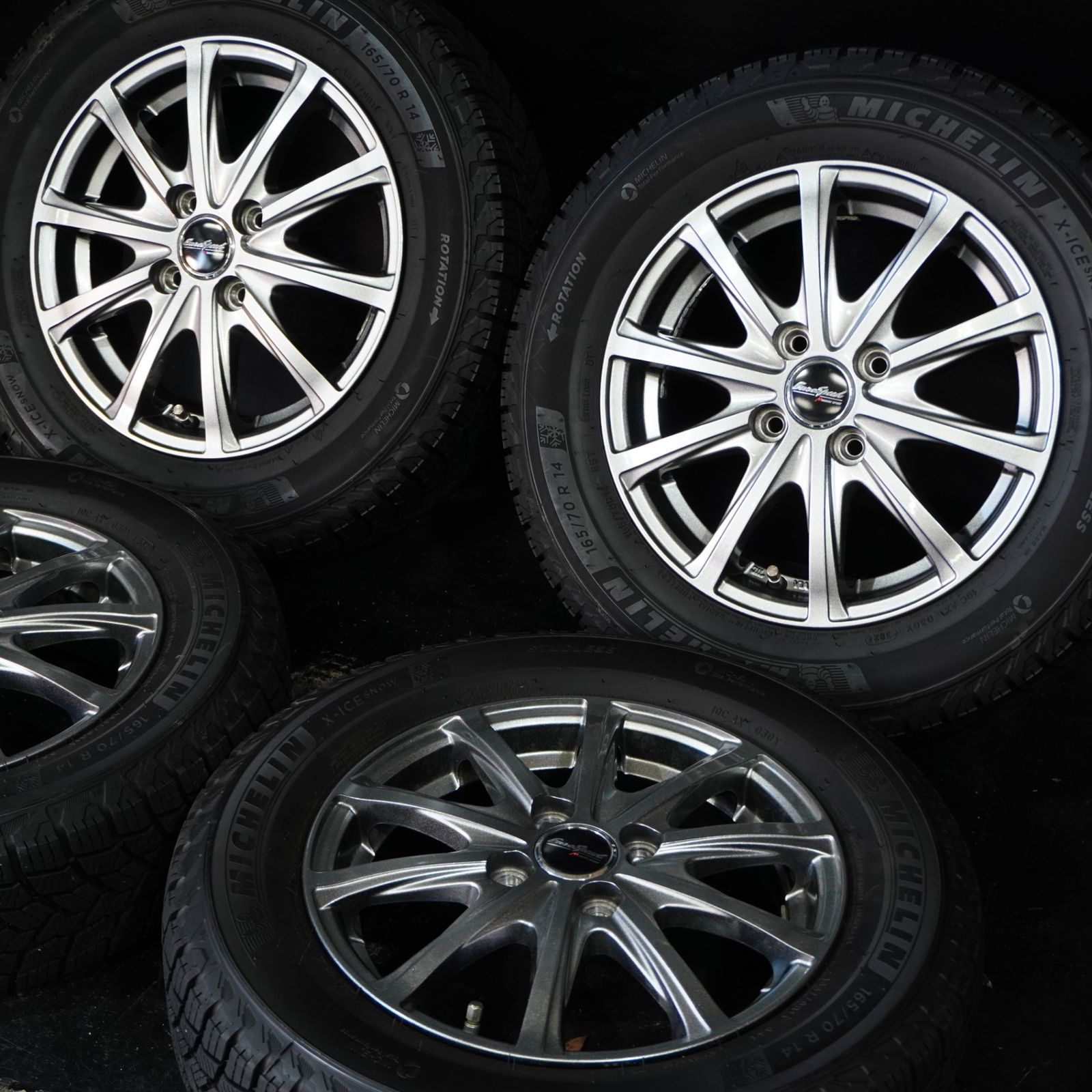 バリ山 ミシュラン X ICE SNOW ユーロスピード 165 70 R 14 4 5 J 45 100 H 4本 スタッドレス デリカD 2 ソリオ ハスラー等