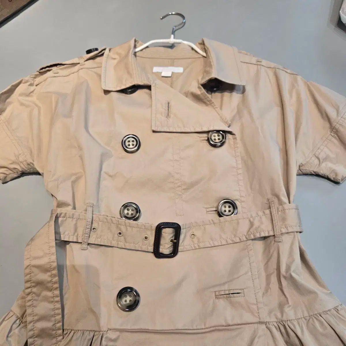 バーバリー Children s ベージュ 半袖トレンチコート ワンピース 12 y 152 cm