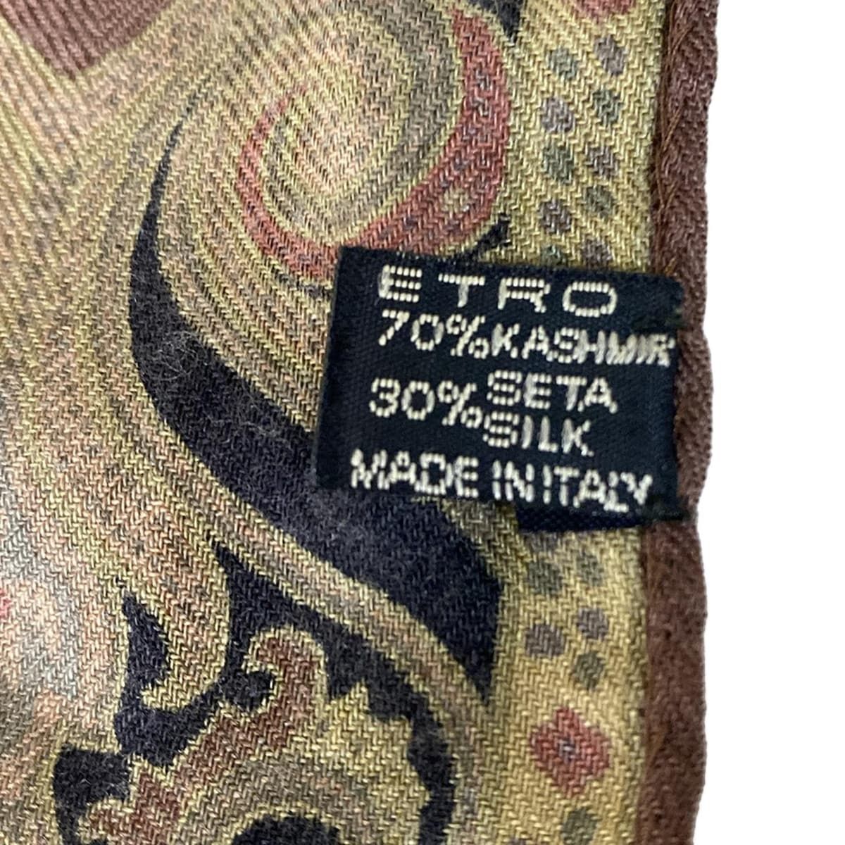 ETRO(エトロ) ストール(ショール)美品 - ダークブラウン×黒×マルチ