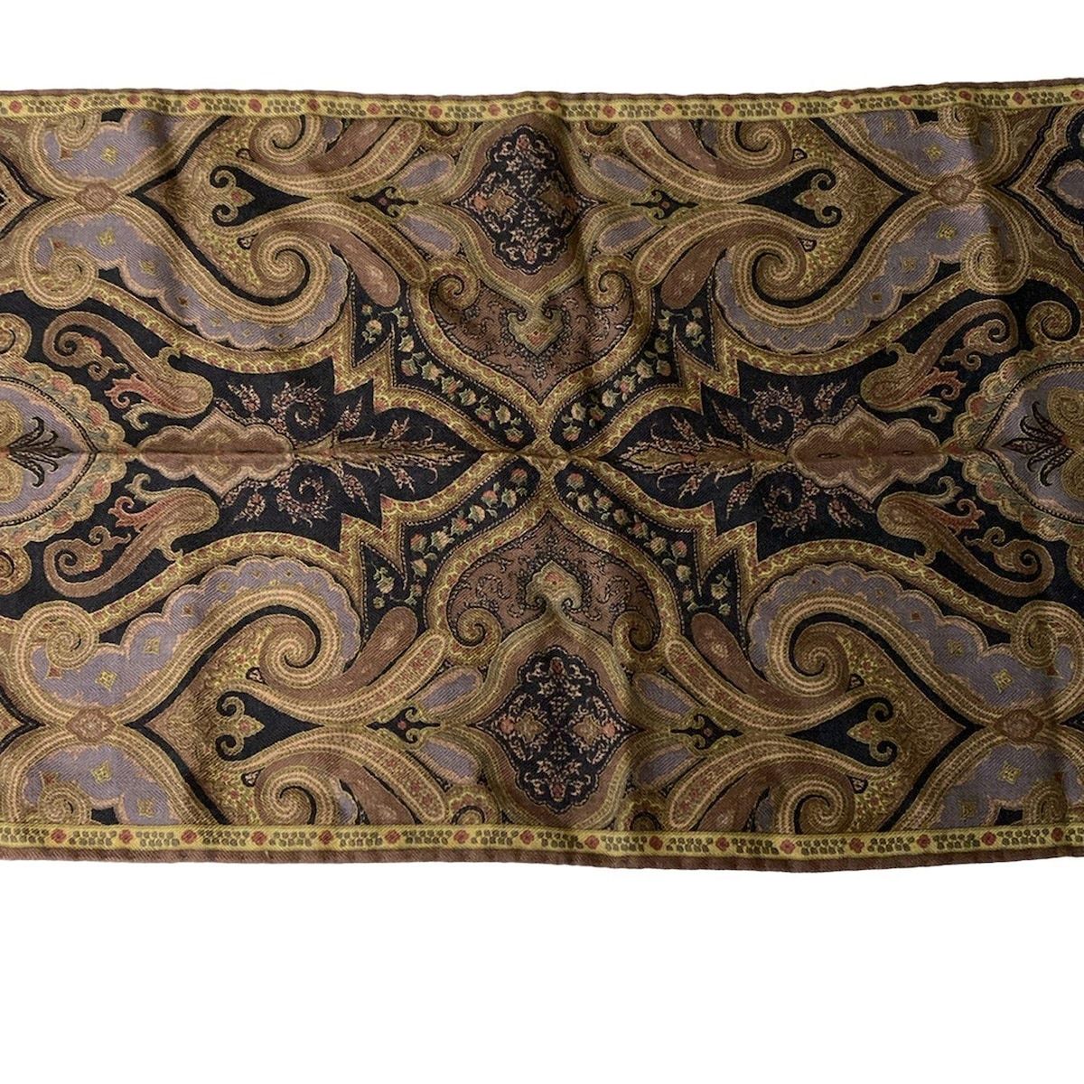 ETRO(エトロ) ストール(ショール)美品 - ダークブラウン×黒×マルチ