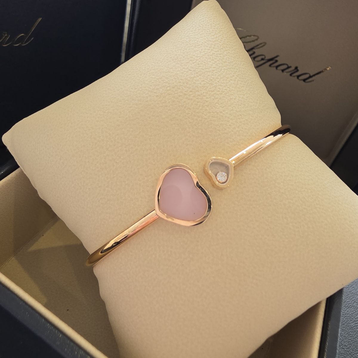 Chopard ショパール ハッピーハート バングル ダイヤモンド ピンク