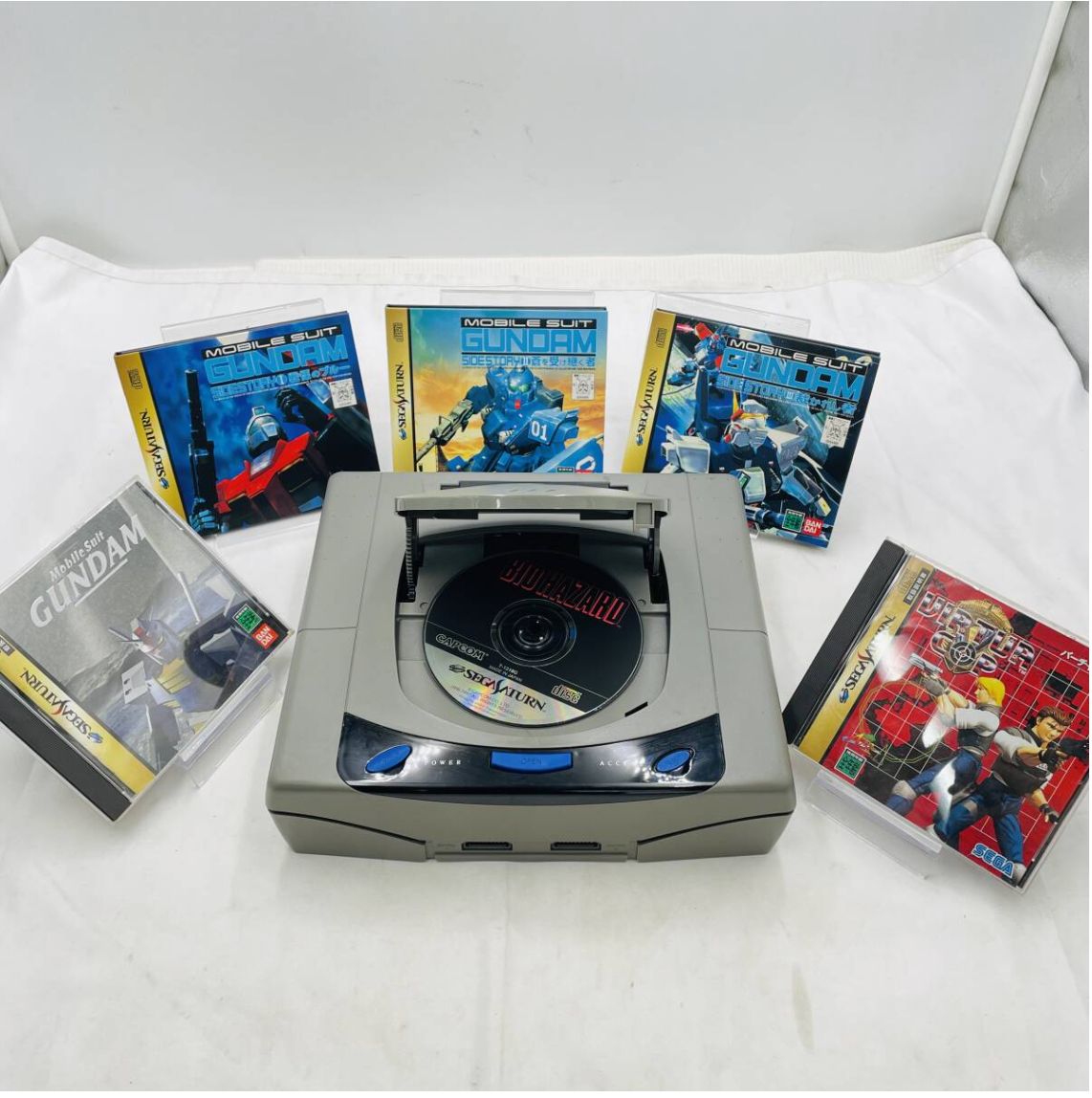 現状品 ジャンク SEGA セガサターン HST-3200 本体 ソフト6本セット バイオハザード ガンダム外伝シリーズ付き
