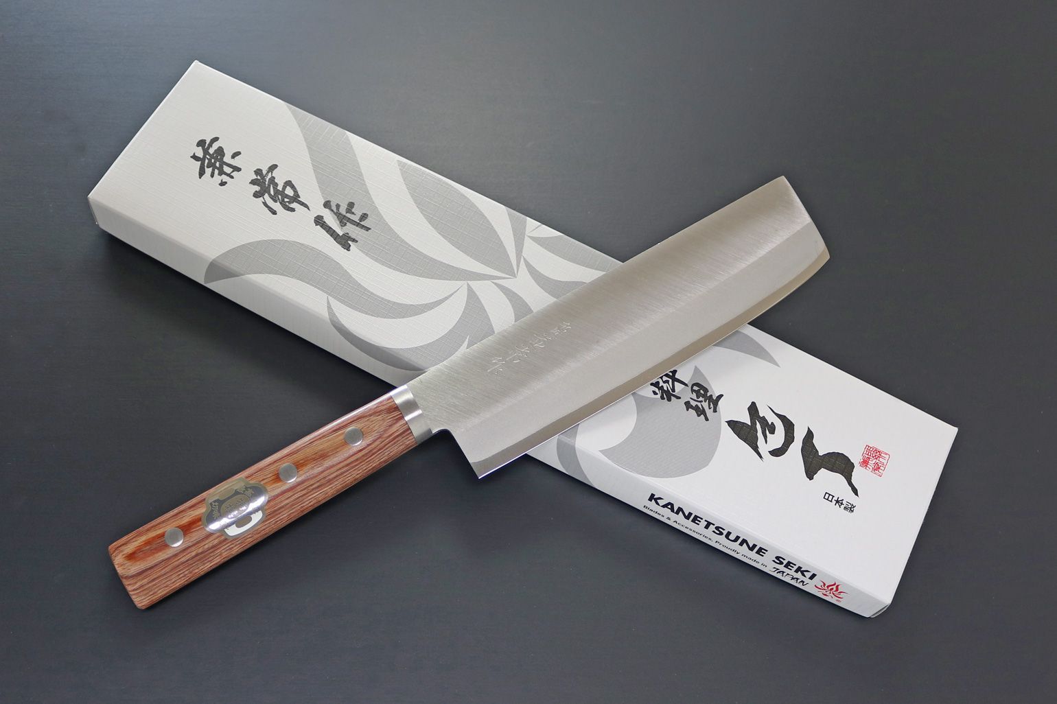包丁 関兼常 KC-149 名匠兼常作 DPステン割込口金付 赤合板柄 薄刃型 165mm
