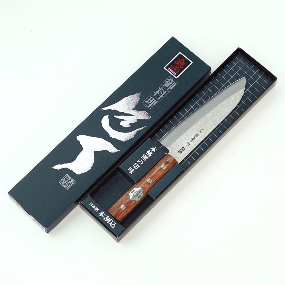 包丁 KC-311 名匠関兼常作 ステン本割込 赤合板柄 三徳型 165mm