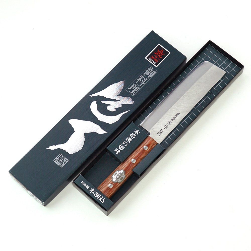 包丁 KC-312 名匠 関兼常作 ステン本割込 赤合板柄 薄刃型 165mm