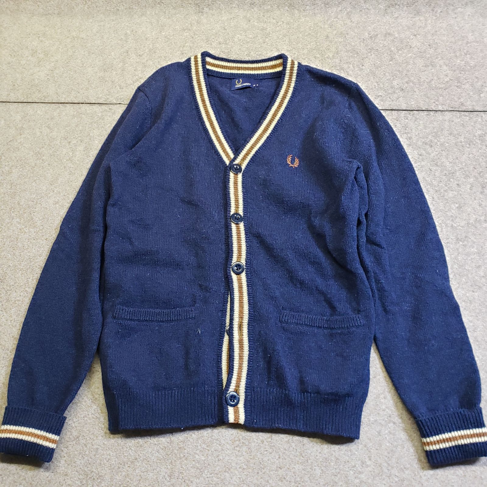 FRED PEPRY ジャージ カーディガン ネイビー M FRED PEPRY ジャージ カーディガン ネイビー M 中古・古着通販】FRED