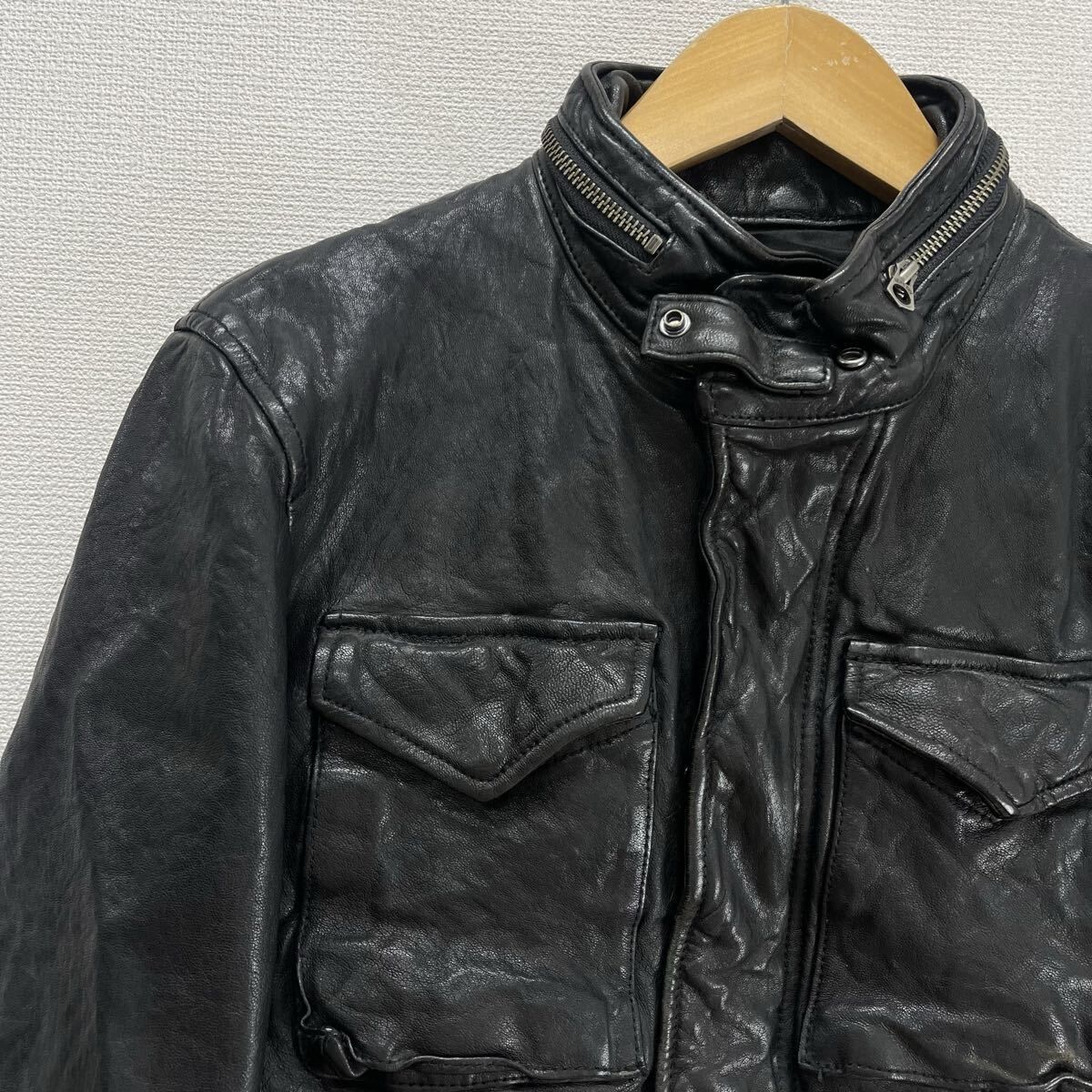 MEN'S BIGI メンズビギ 羊革 M-65 レザージャケット シープレザー