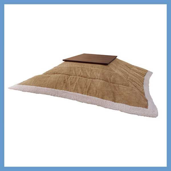 こたつ布団 正方形 薄掛け コーデュロイ生地 W 190 D cm No 141 ベージュ