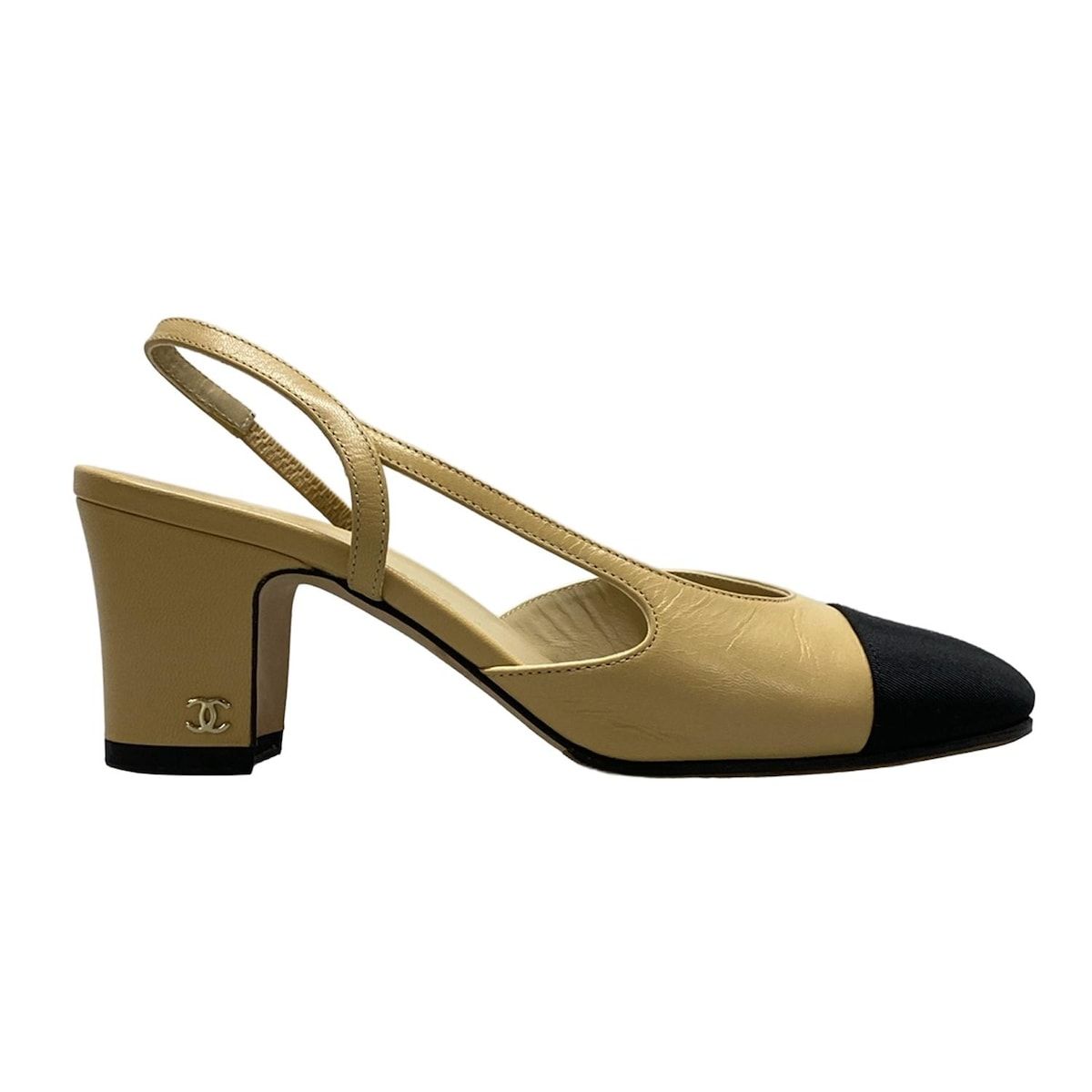 専用‼️CHANEL ベージュ ブラック スリングバックサンダル37.5 専用‼️CHANEL ベージュ ブラック スリングバックサンダル37.5