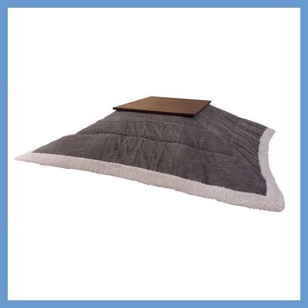 こたつ布団 正方形 薄掛け コーデュロイ生地 W 190 D cm No 141 グレー