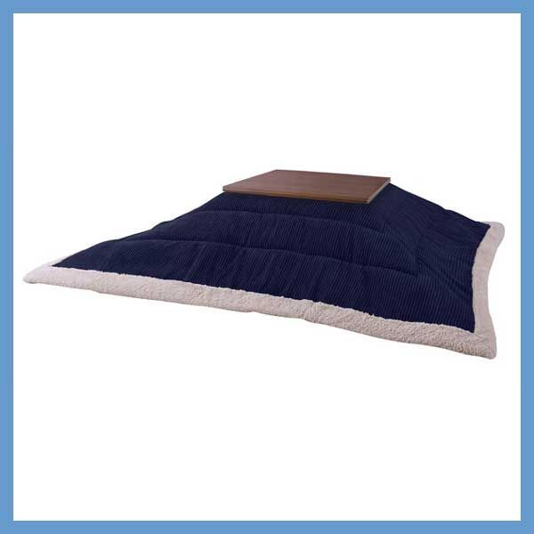 こたつ布団 正方形 薄掛け コーデュロイ生地 W 190 D cm No 141 ネイビー