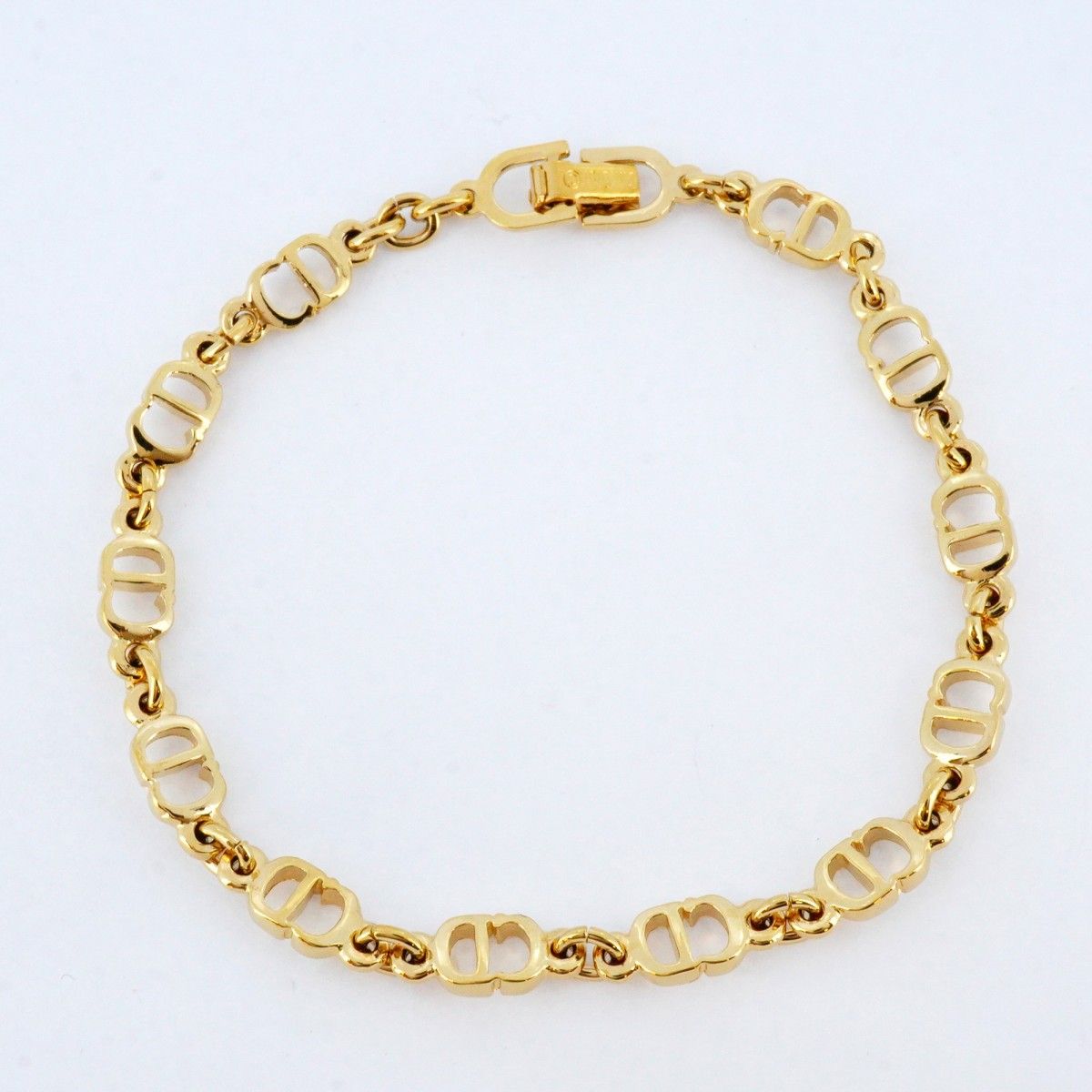 5jmb0766】クリスチャンディオール ブレスレット CDロゴ GPメッキ