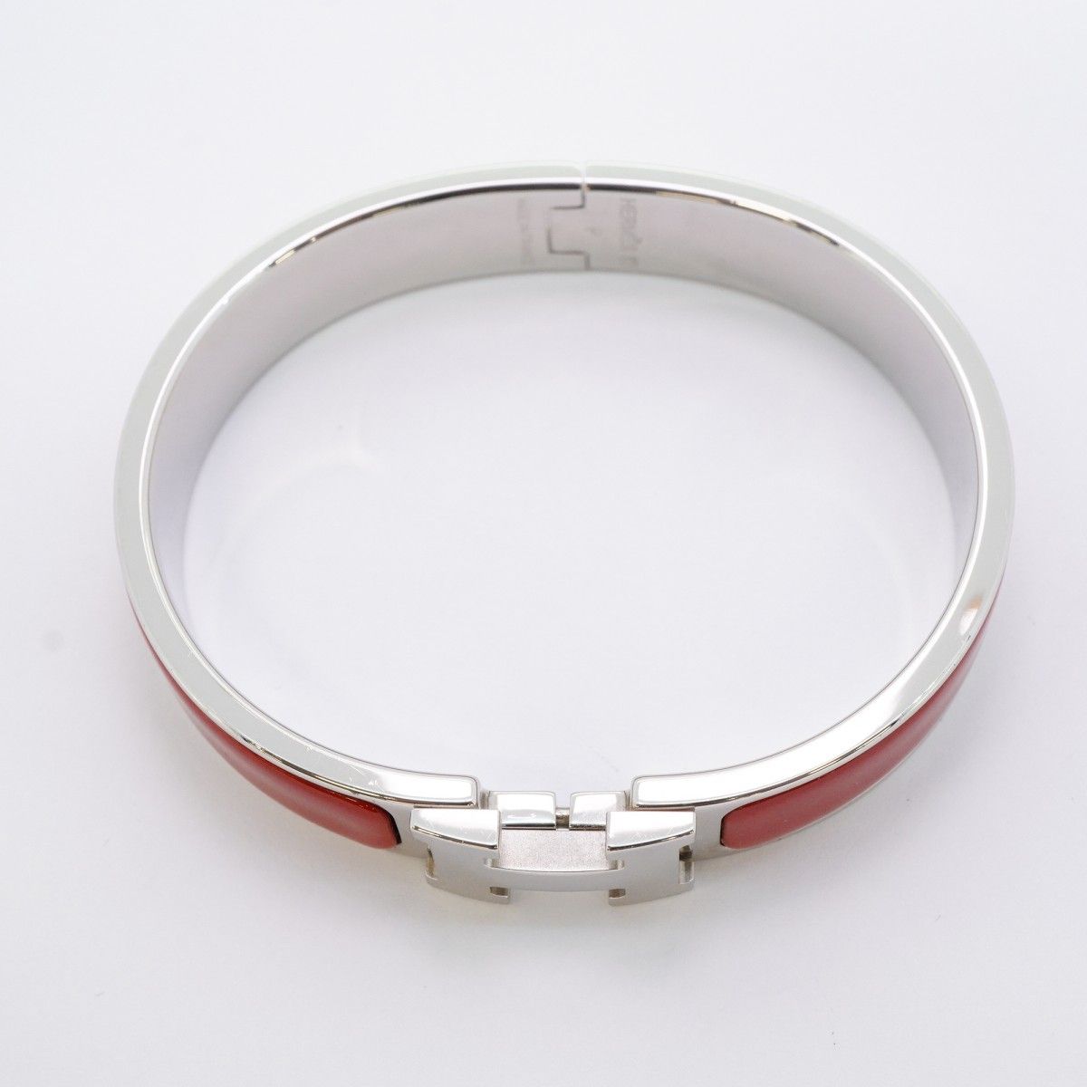 5jmb0780】エルメス バングル クリッククラックPM メタル シルバー