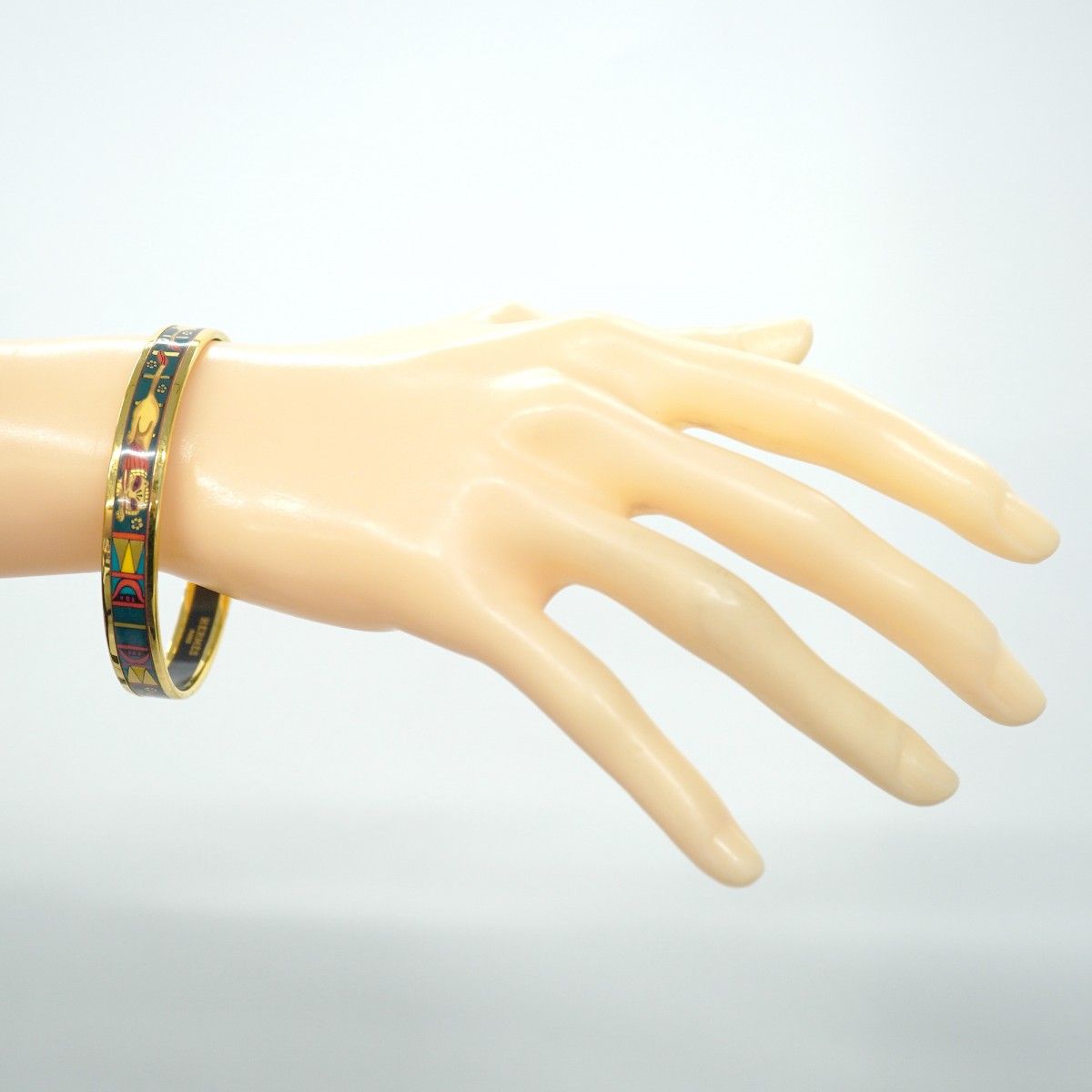 5jmb0788】エルメス バングル エマイユPM GPメッキ 七宝焼き ゴールド