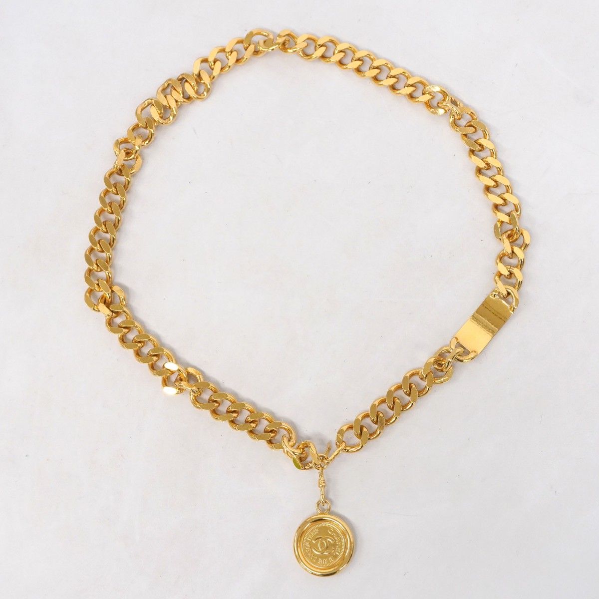 5ob1159】シャネル ベルト チェーン ゴールド ゴールド金具【中古  