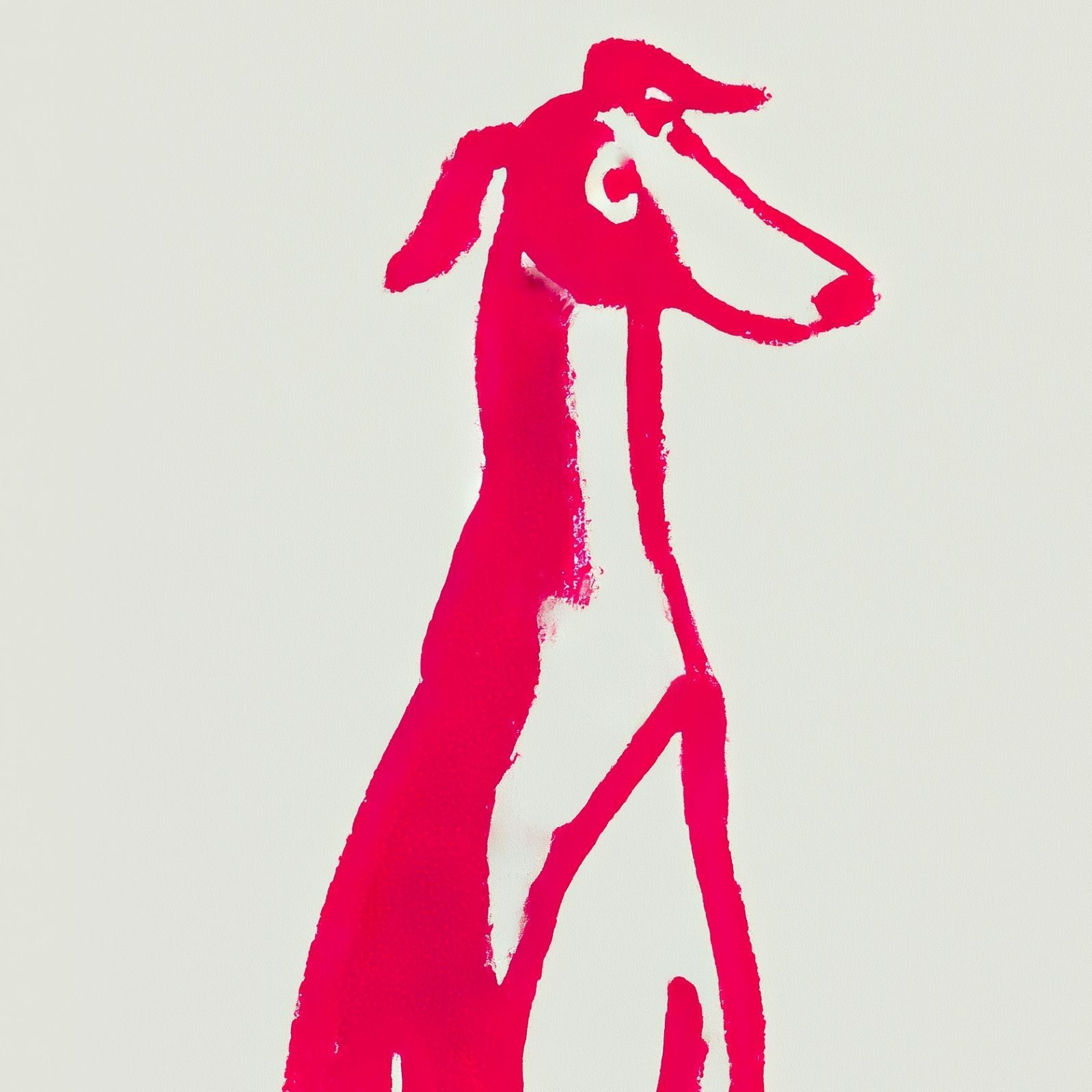 名入れOK Red Line ボルゾイ犬 No 1 アートポスター ペットロス 北欧モダン ミニマルインテリア カフェスタイル