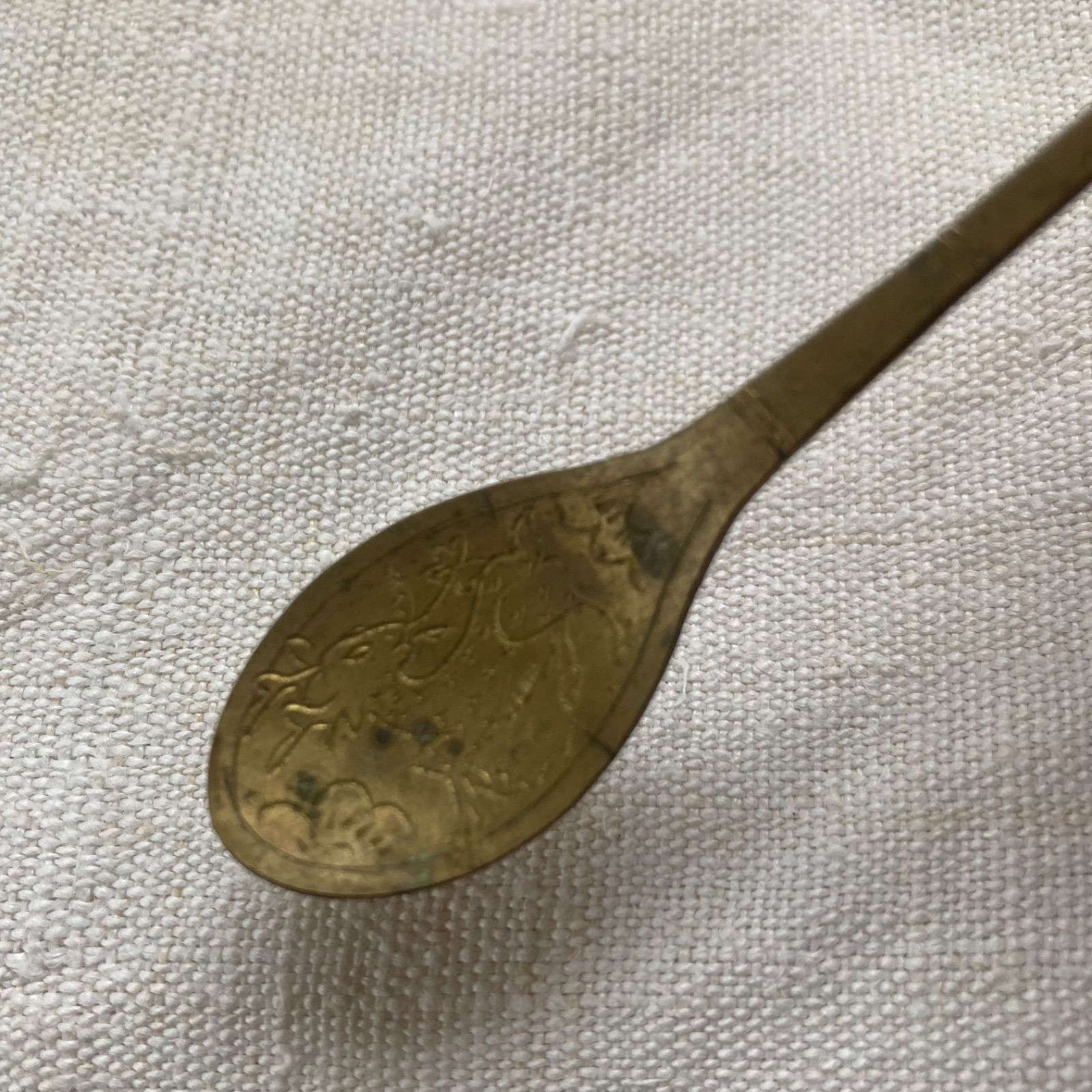 スッカラ 薬匙 中国 韓国 李朝 スプーン 朝鮮工芸 真鍮 骨董 古道具
