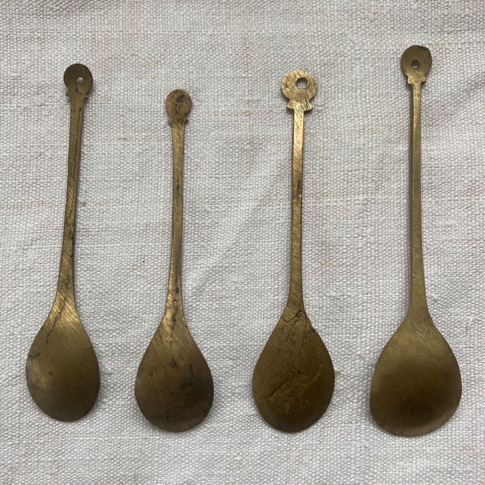 スッカラ 薬匙 中国 韓国 李朝 スプーン 朝鮮工芸 真鍮 骨董 古道具