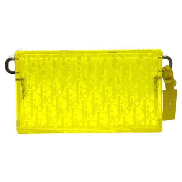ディオール 24-BO-1129 オブリークディオールテック トロッター ショルダーバッグ ハードケース クリアケース イエロー Christian Dior レディース 人気 定番 感 モード 個性
