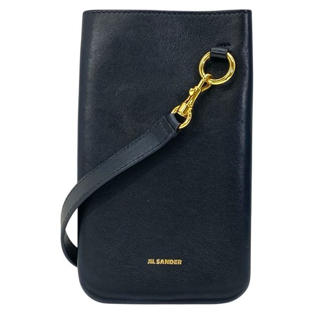 ジルサンダー 2WAY スマホショルダーバッグ フォンポーチ スマホケース ショルダーバッグ クロスボディ ブラック JIL SANDER ユニセックス 人気 定番 感 モード ミニマル