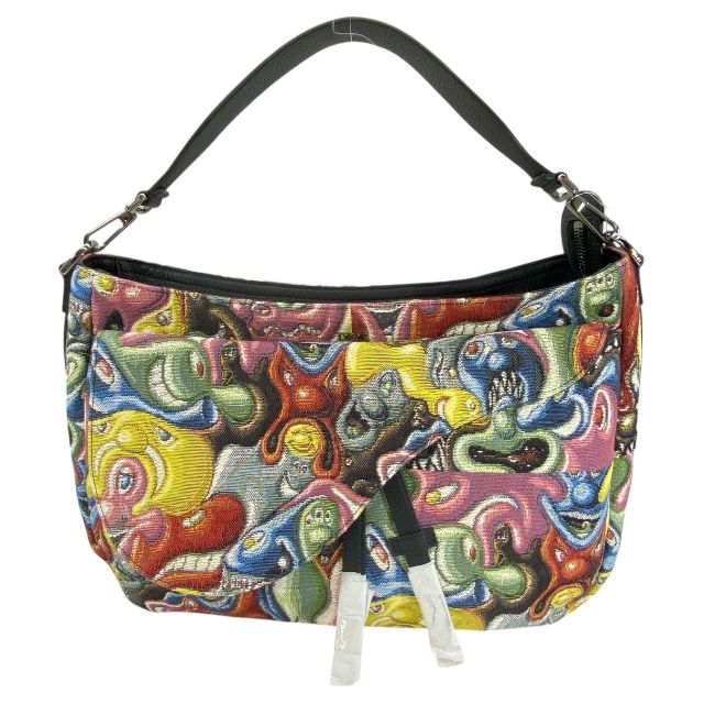 クリスチャンディオール × ケニーシャーフ サドルバッグ Saddle bag ショルダーバッグ 2WAY ジャガード マルチ Christian Dior レディース 人気 感 アート コラボ