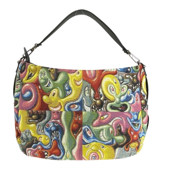 クリスチャンディオール × ケニーシャーフ サドルバッグ Saddle bag ショルダーバッグ 2 WAY ジャガード マルチ Christian Dior レディース 感 アート コラボ