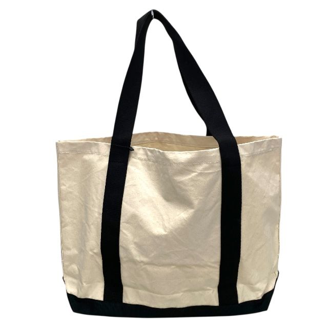 メゾンキツネ トートバッグ ショルダーバッグ ショッピングバッグ キャンバス オフホワイト×ブラック ユニセックス MAISON KITSUNE シンプル カジュアル 感