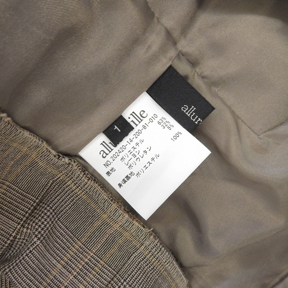 allureville アルアバイル チェック柄 TRトロサイドスリット プリーツ  